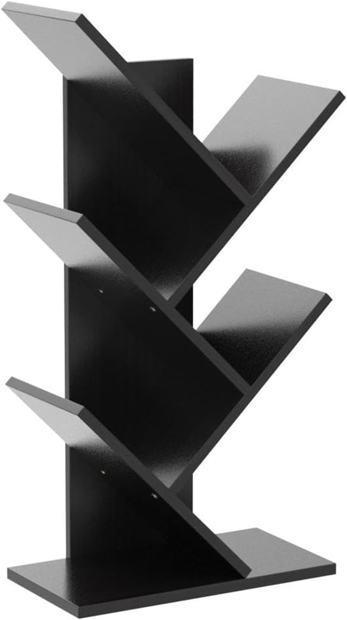 CARLA HOME 5-Tier Tree Bookshelf Storage Rack for Home Office or Bedroom (Black) - Image 9