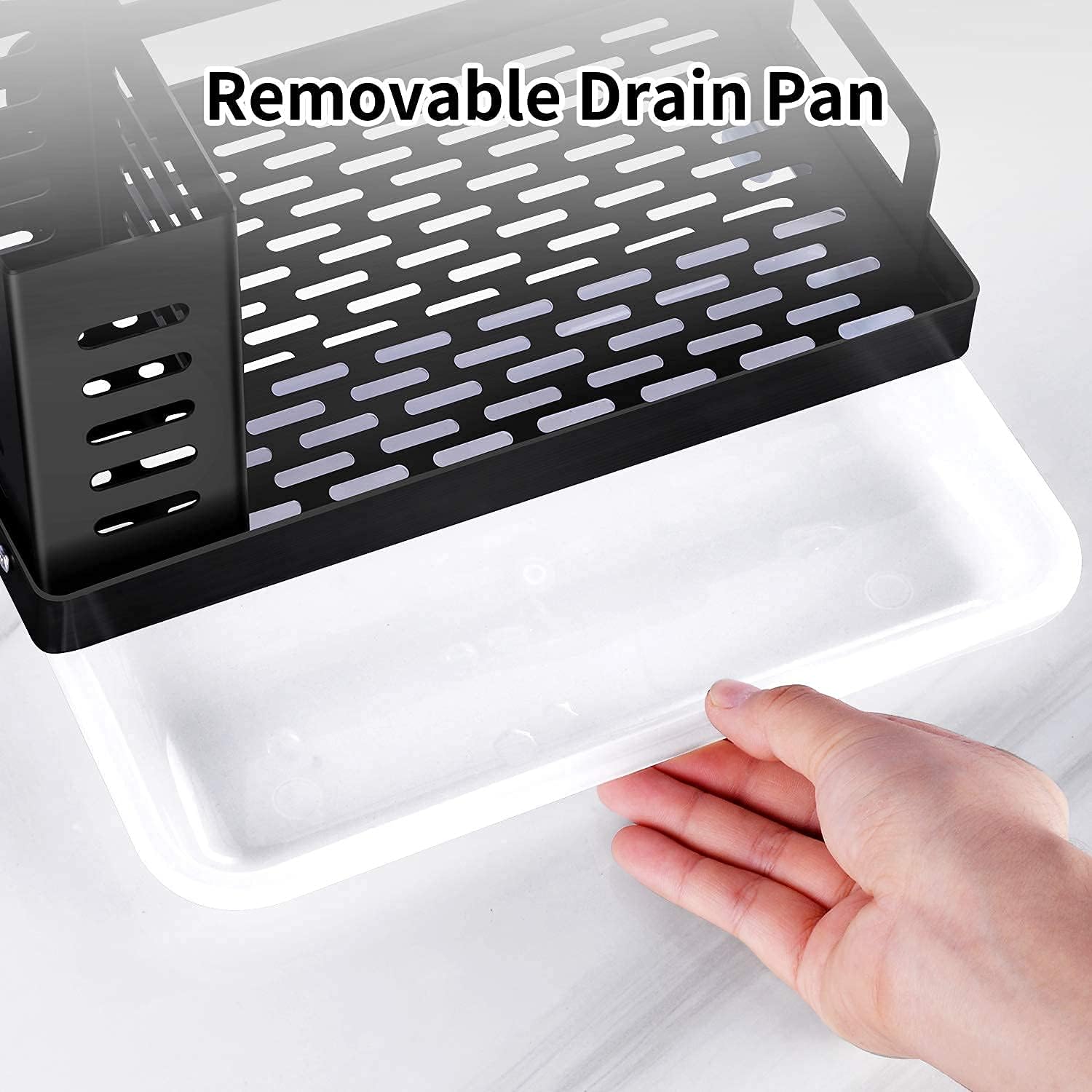 CARLA HOME Kitchen Sink Caddy Organizer with Sponge, Soap & Brush Storage and Rag Rack, Drain Tray & Utensil Holder - Image 7