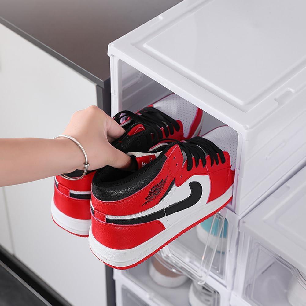 CARLA HOME 6-Tier Stackable Shoe Storage Box Organizer with Clear Door for Closet, Entryway or Cabinet - Image 7