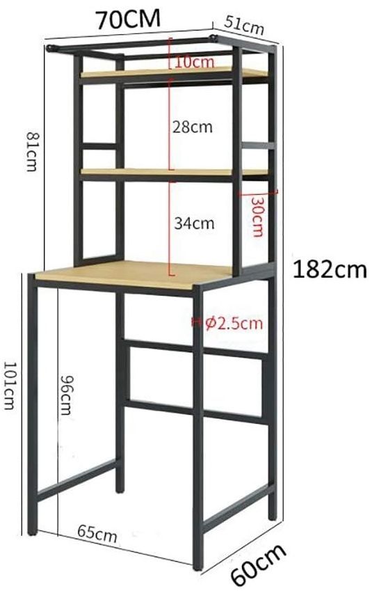 CARLA HOME 3-Tier Over Washing Machine Storage Rack Laundry Shelf Organizer for Bathroom or Toilet (Black) - Image 3