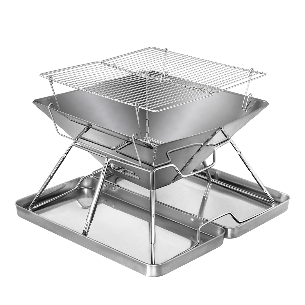 Levede Folding BBQ Portable Charcoal Grill 2-IN-1 - Image 9