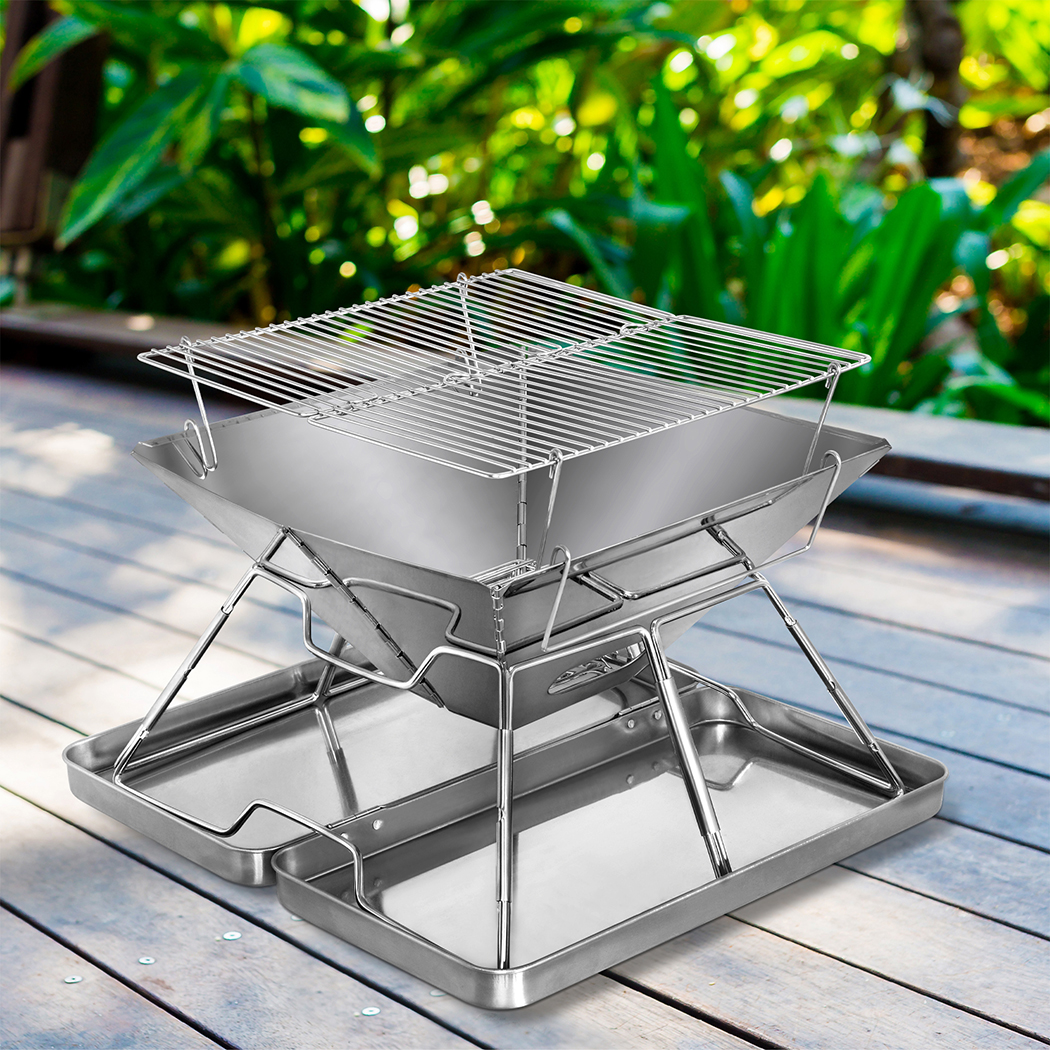 Levede Folding BBQ Portable Charcoal Grill 2-IN-1 - Image 8
