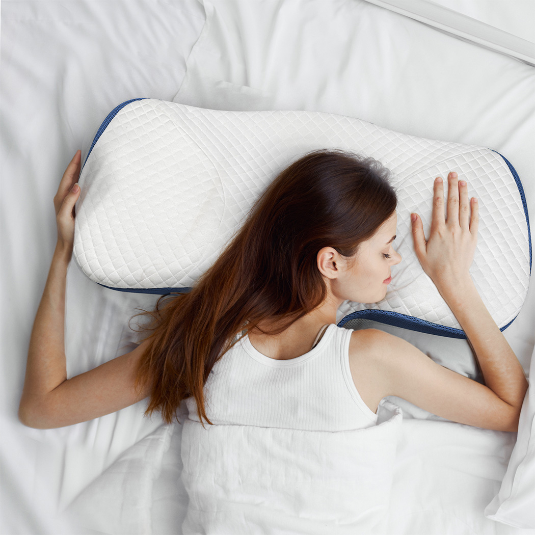 Dreamz Memory Foam Pillow Pillowcase Supprt Blue Rebound - Image 7