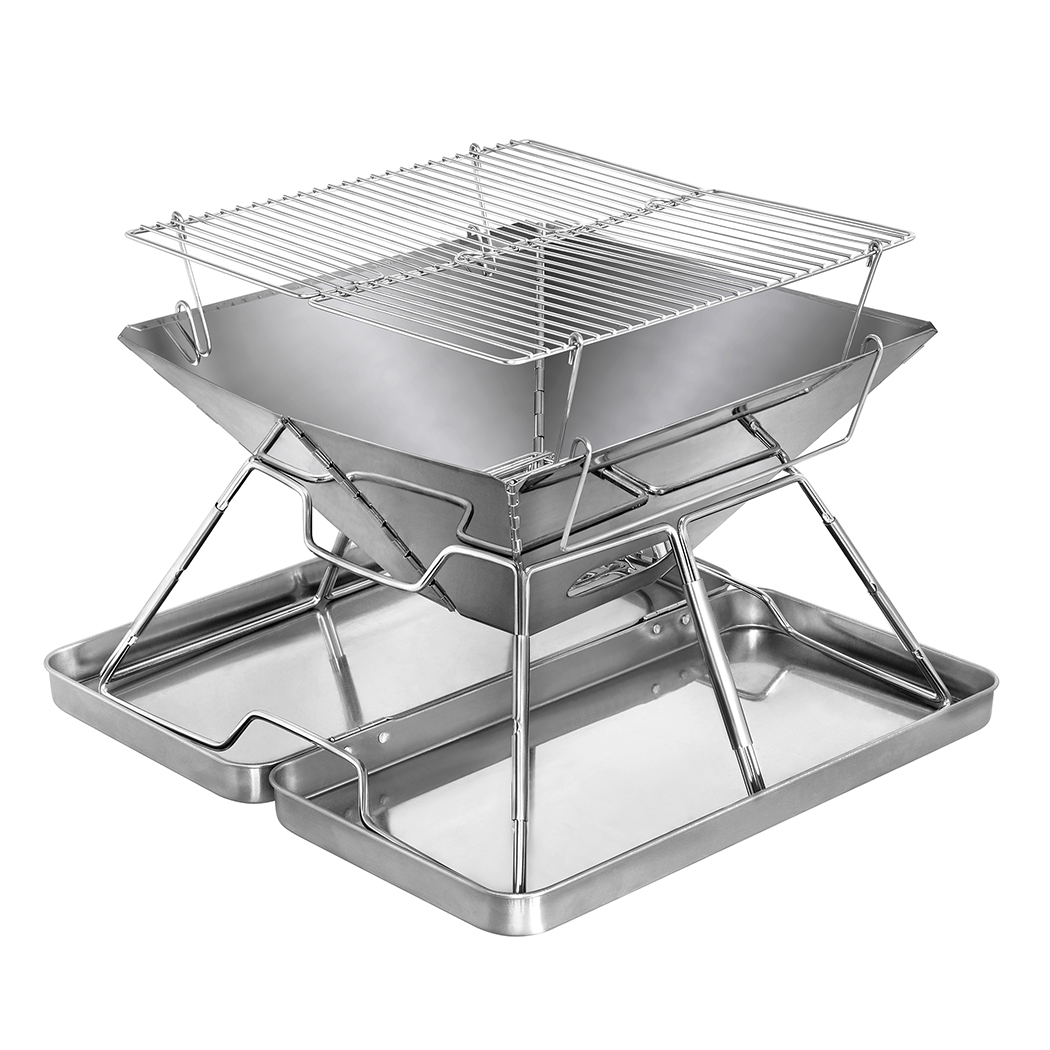 Levede Folding BBQ Portable Charcoal Grill 2-IN-1 - Image 2