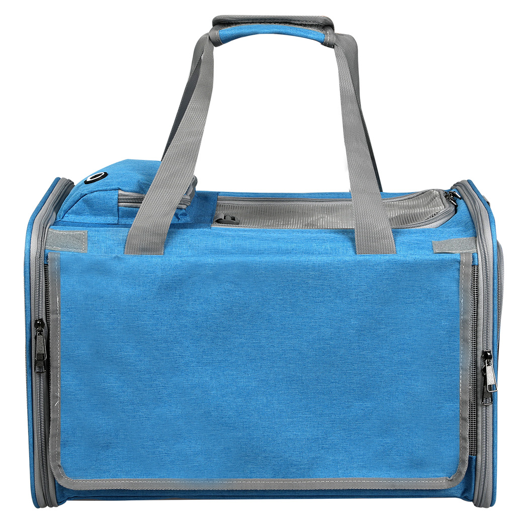 Pawz 3 in 1 Pet Soft Crate Dog Cat Carrier M Size Blue - Image 2