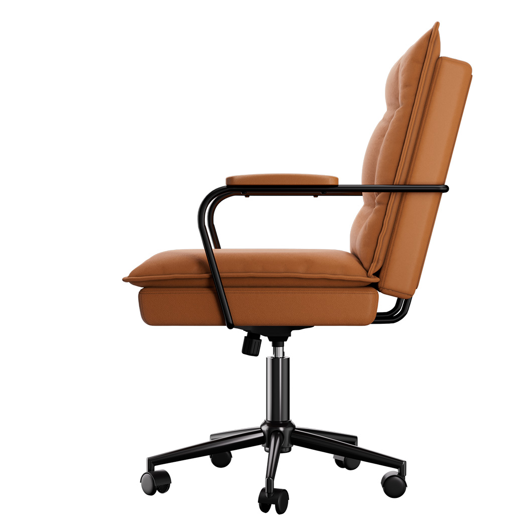LEVEDE Ergonomic Office Chair Computer PU Brown - Image 2