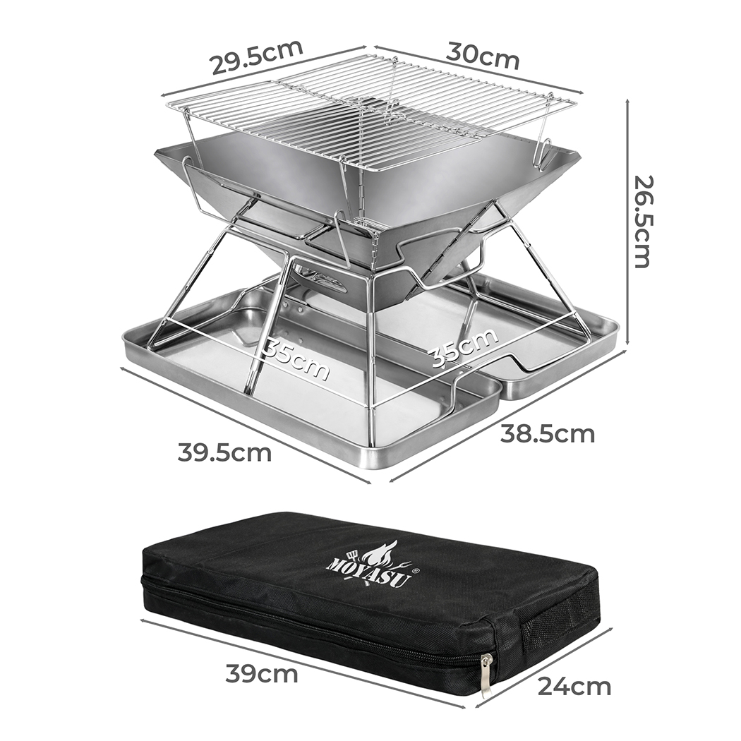 Levede Folding BBQ Portable Charcoal Grill 2-IN-1 - Image 3