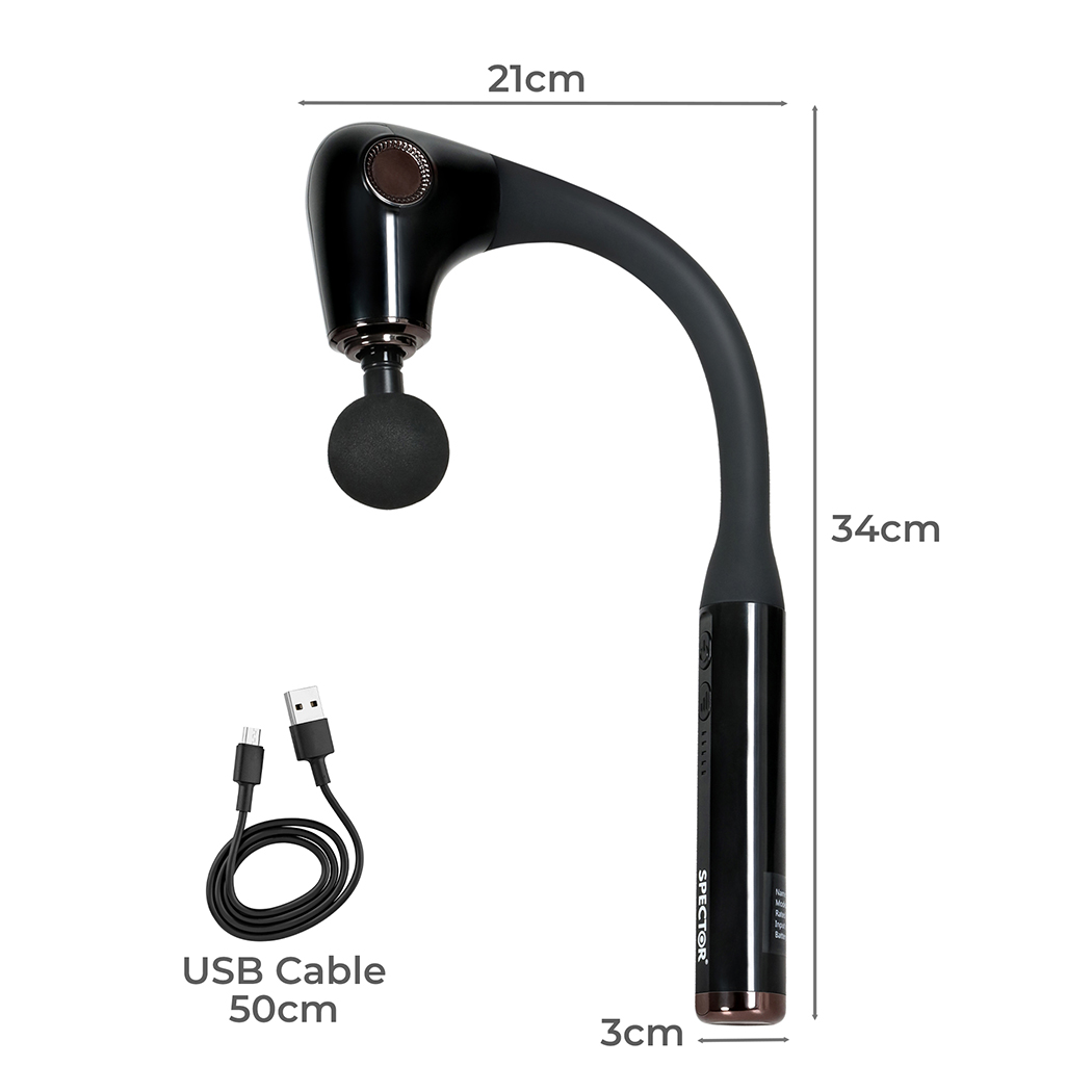 Spector Extended Handle Massage Gun Black - Image 3