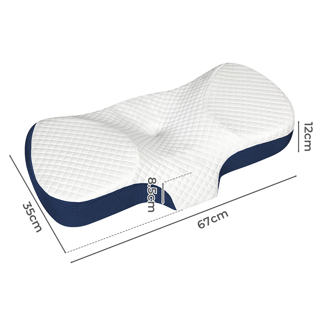 Dreamz Memory Foam Pillow Pillowcase Supprt Blue Rebound - Image 3