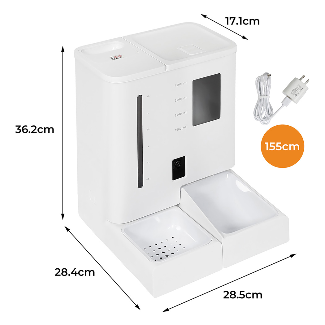 Pawz 2-in-1 Automatic Pet Cat Dog Feeder Water Set - Image 3