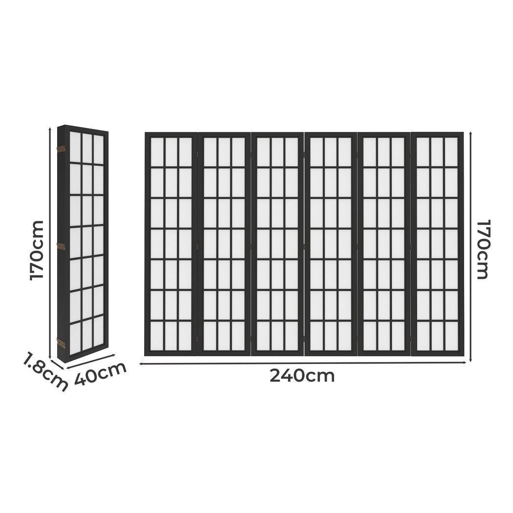 Levede 6 Panel Room Divider 170cm Freestanding Screen - Image 3