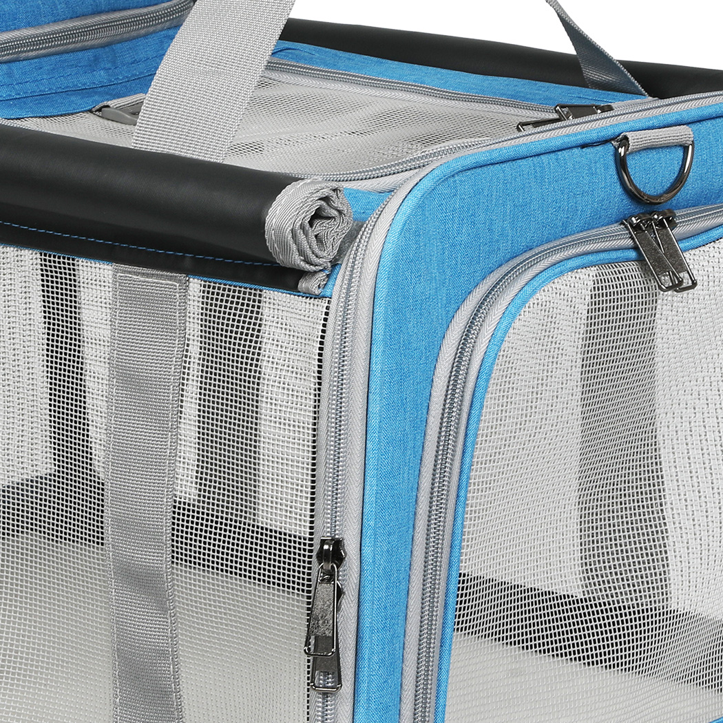 Pawz 3 in 1 Pet Soft Crate Dog Cat Carrier M Size Blue - Image 4
