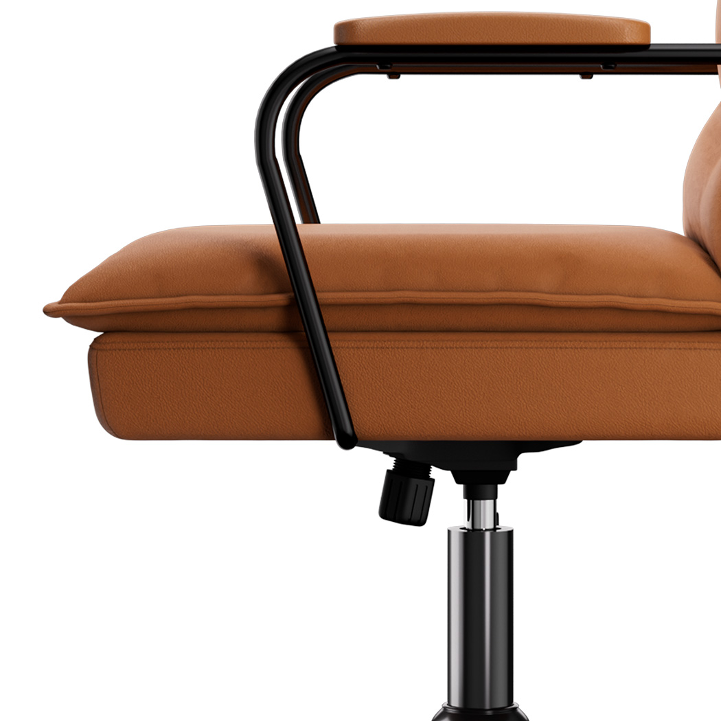 LEVEDE Ergonomic Office Chair Computer PU Brown - Image 4