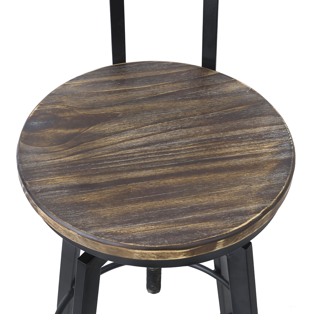 Levede 2x Bar Stool Industrial Adjustable - Image 4