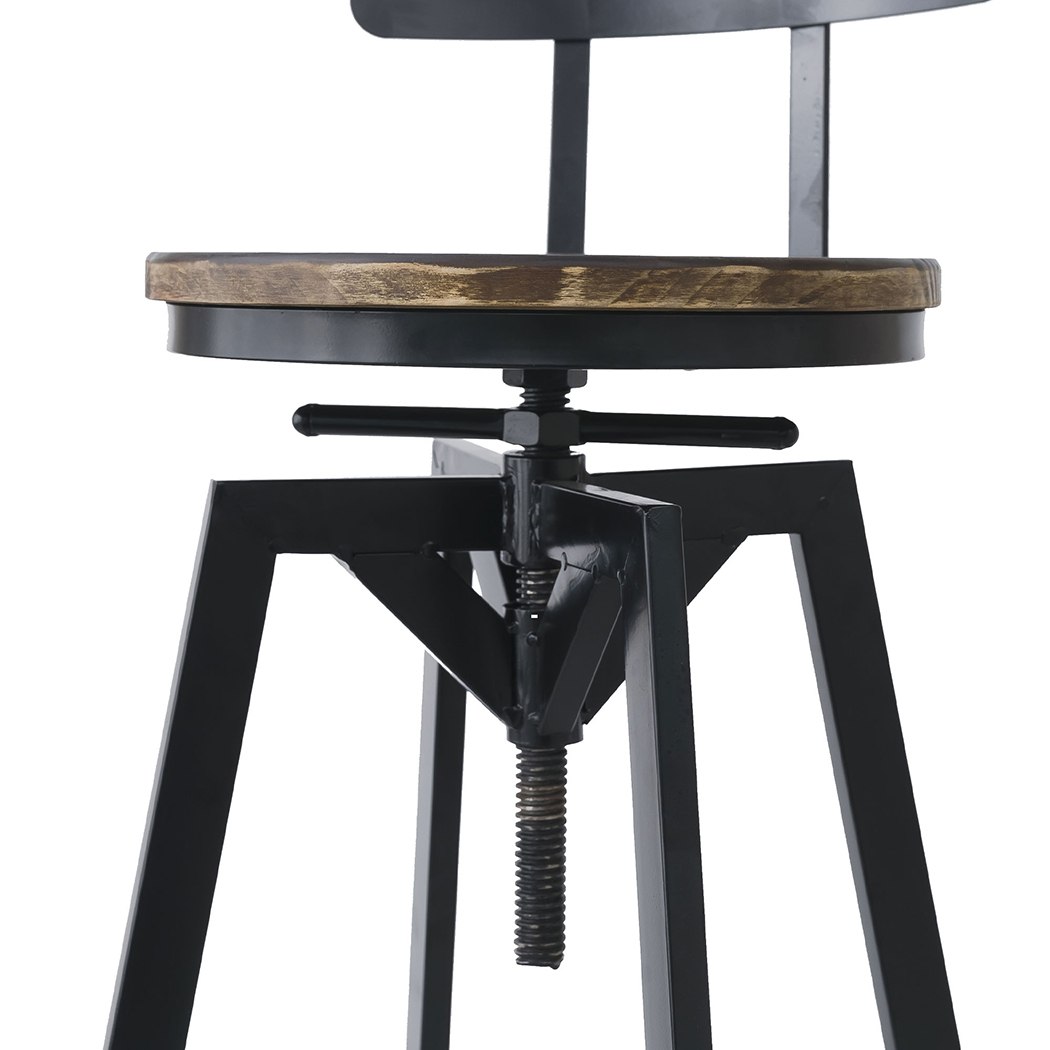 Levede 2x Bar Stool Industrial Adjustable - Image 5