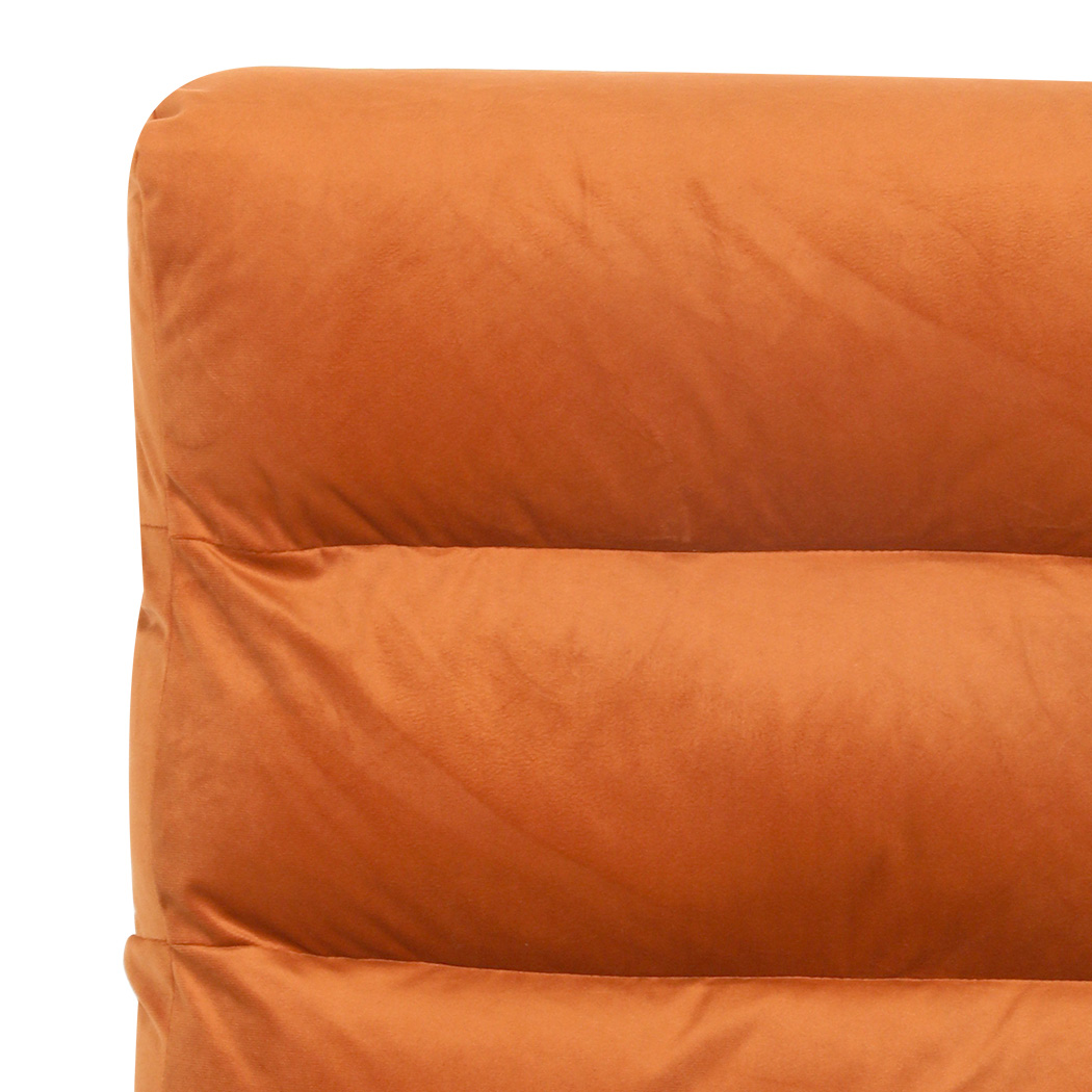 Levede Metal Framed Lounge Chair Velvet in Orange - Image 6