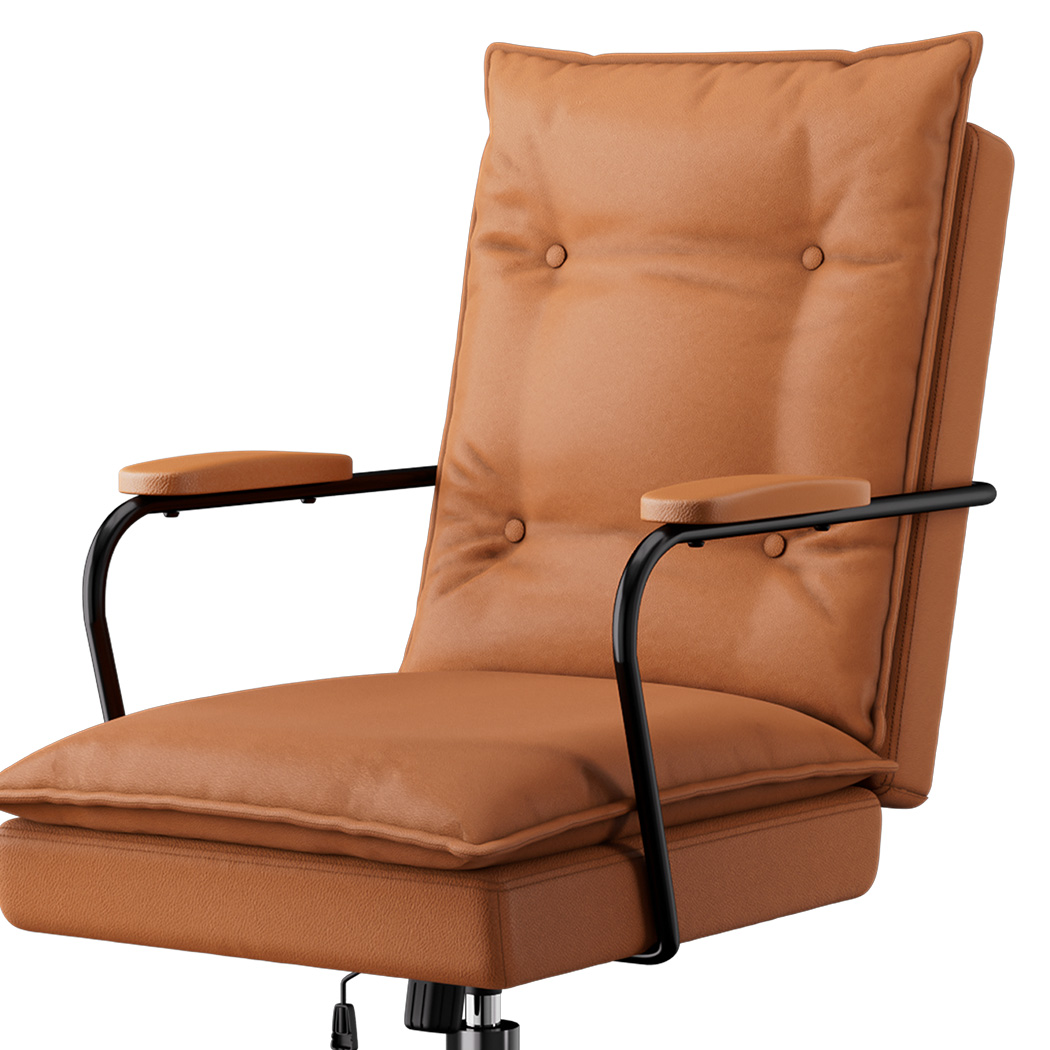 LEVEDE Ergonomic Office Chair Computer PU Brown - Image 6
